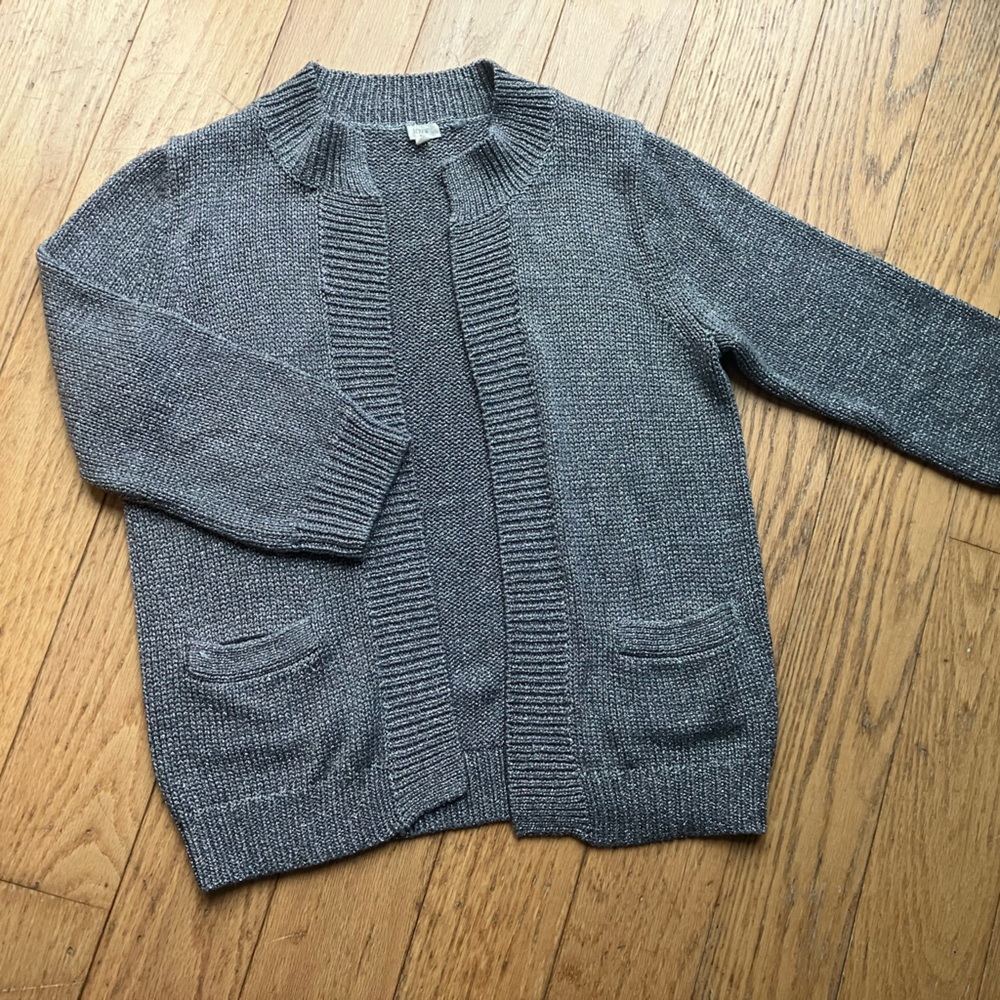JCrew silver cardigan
